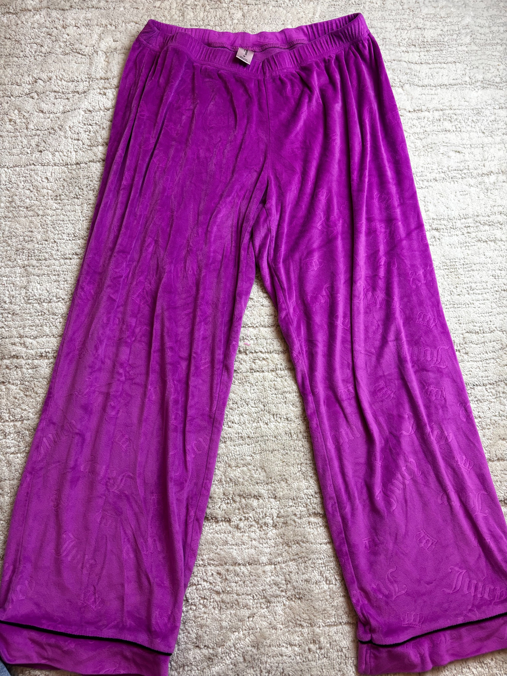 Juicy Couture Purple Velour Wide Leg Lounge Pants Size M